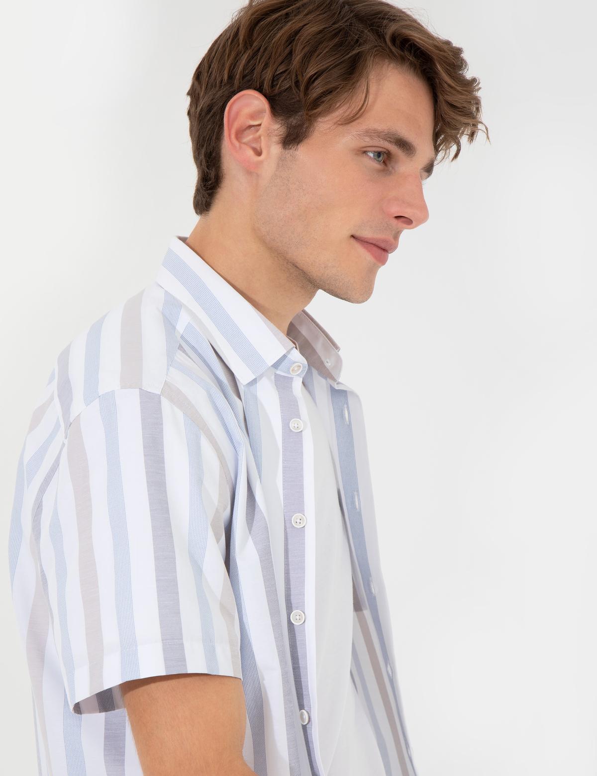 Gri Regular Fit Kısa Kollu Gömlek