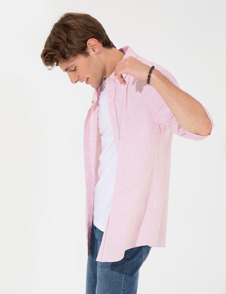 Bordo Slim Fit Uzun Kollu Gömlek - 50247542124