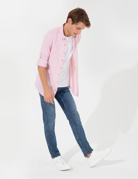 Bordo Slim Fit Uzun Kollu Gömlek - 50247542124