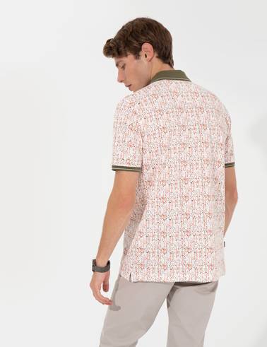 Haki Regular Fit Desenli Polo Yaka Tişört