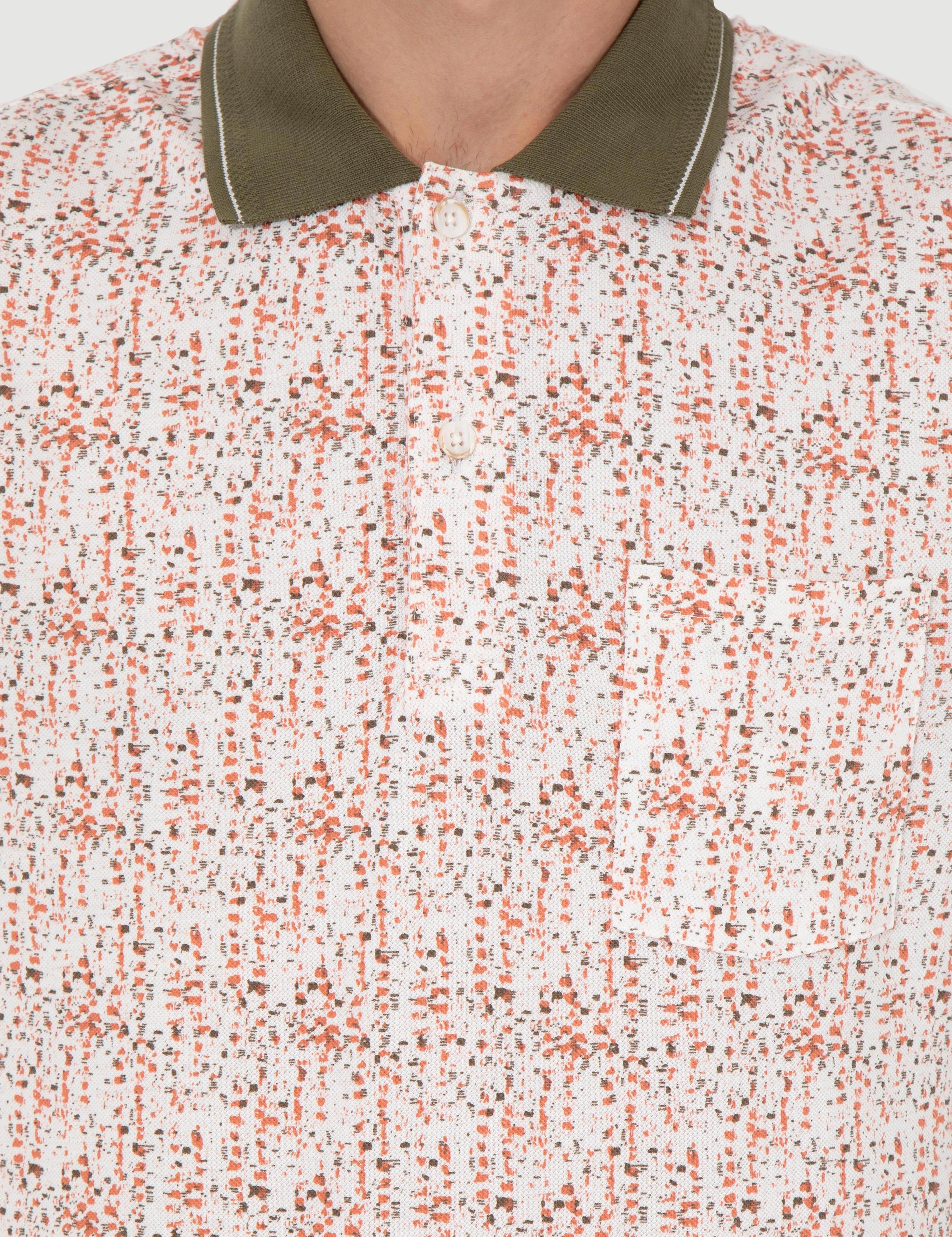 Haki Regular Fit Desenli Polo Yaka Tişört