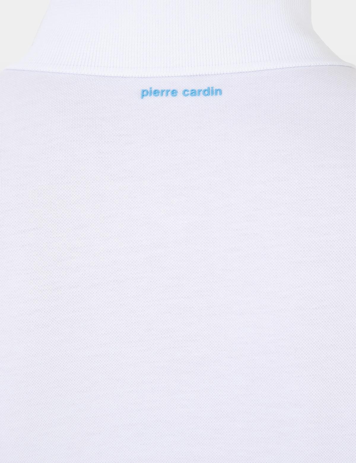 Beyaz Slim Fit Fermuarlı Polo Yaka Tişört - 50250210008