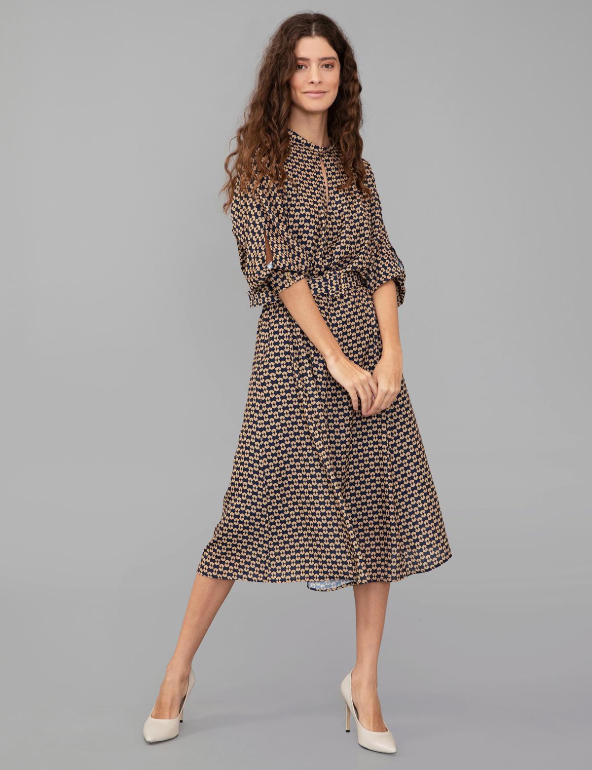 Lacivert Dokuma Elbise - 50244979007