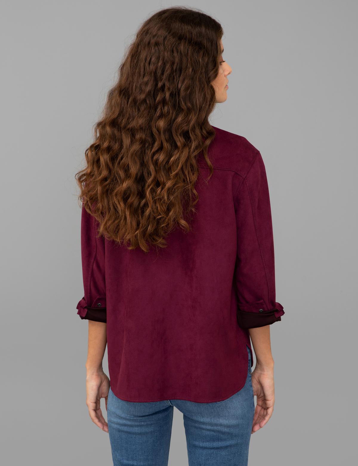 Mürdüm Comfort Fit Deri Gömlek - 50245046006