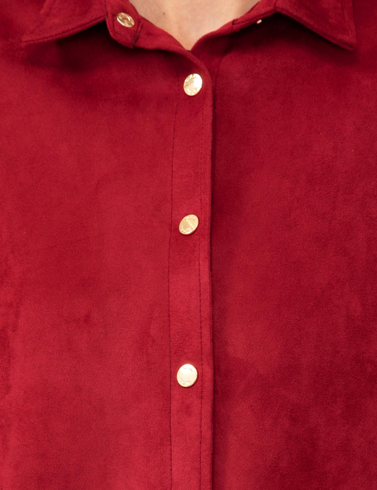 Bordo Comfort Fit Deri Gömlek - 50245046016