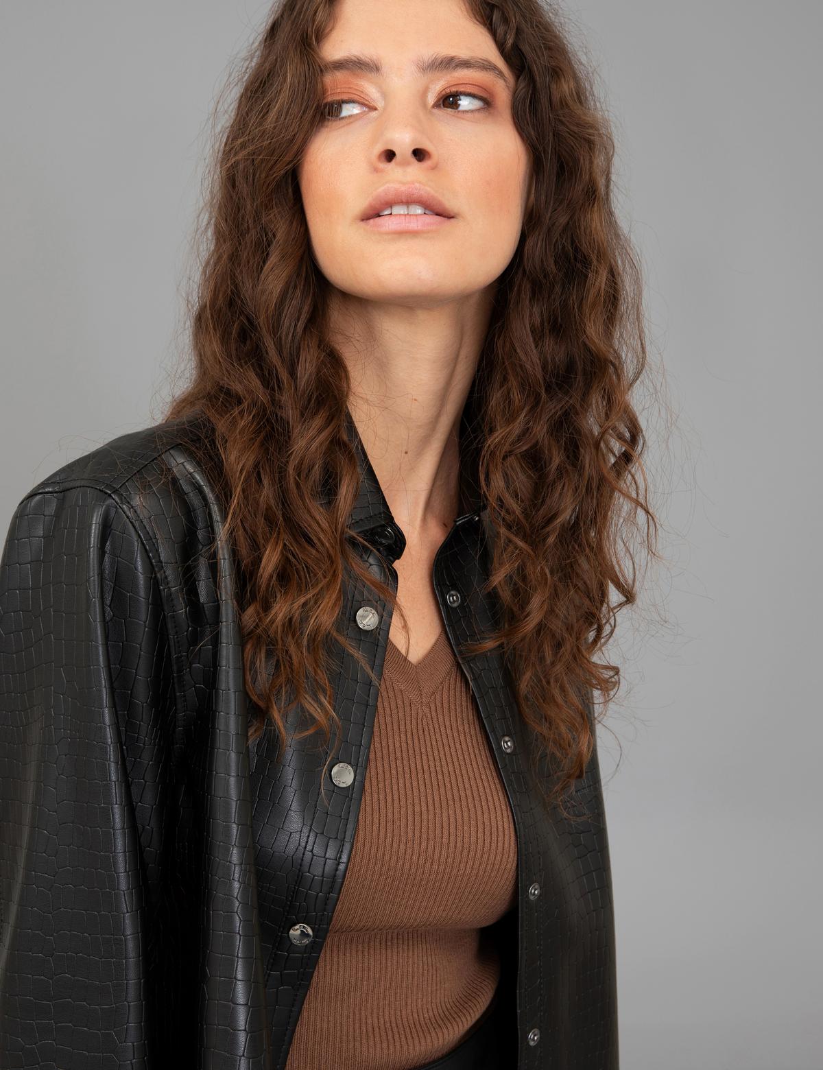 Siyah Comfort Fit Uzun Kollu Gömlek - 50248501003