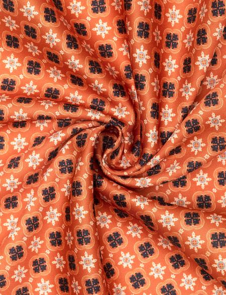 Turuncu Desenli Mendil - 50262238002