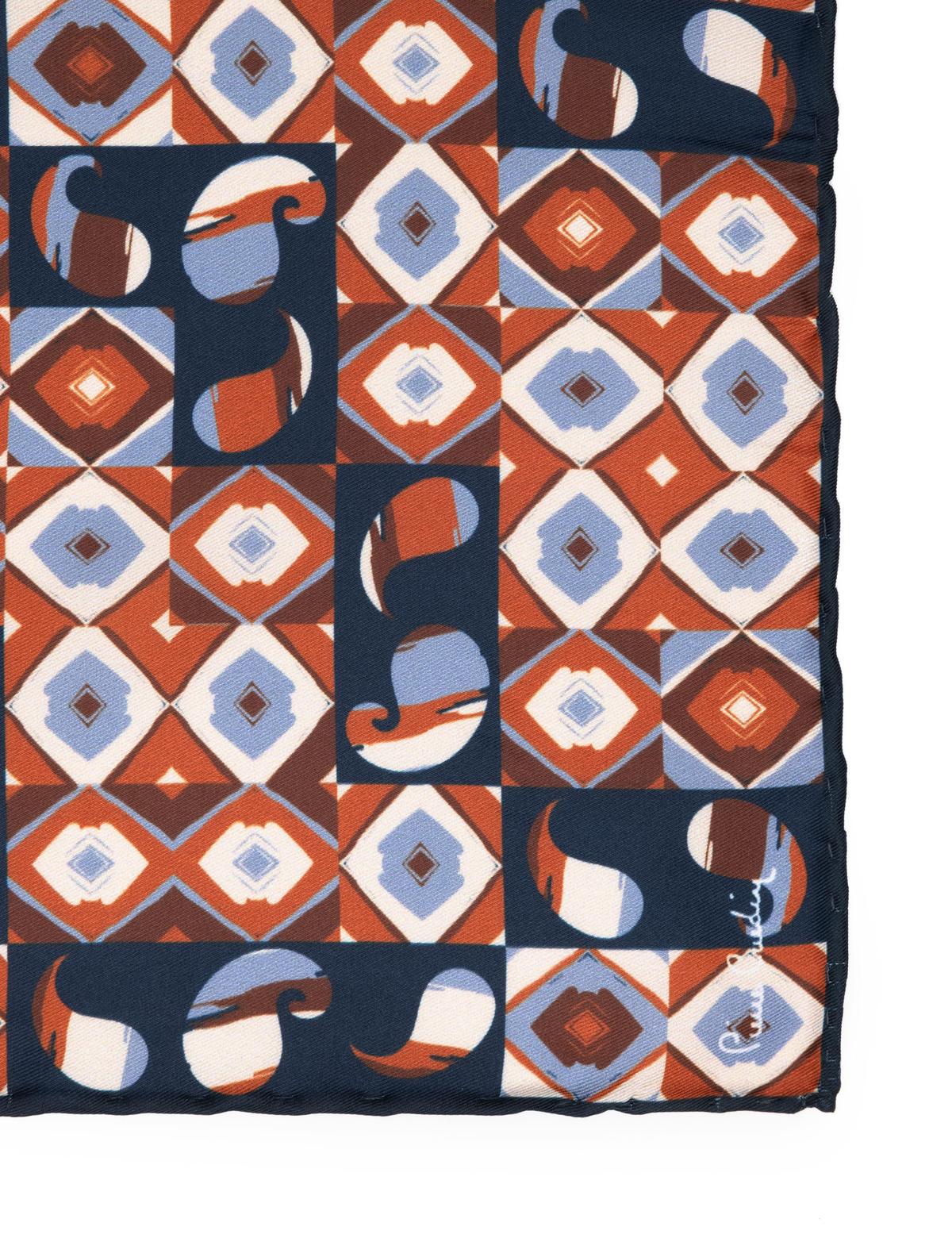 Turuncu Desenli Mendil - 50262248003