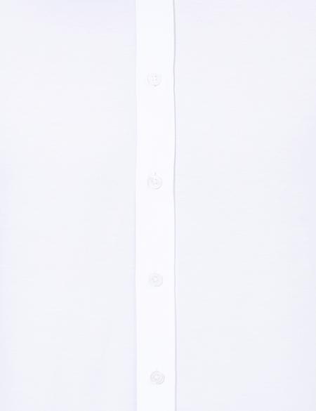 Beyaz Slim Fit Uzun Kollu Basic Gömlek - 50251180005