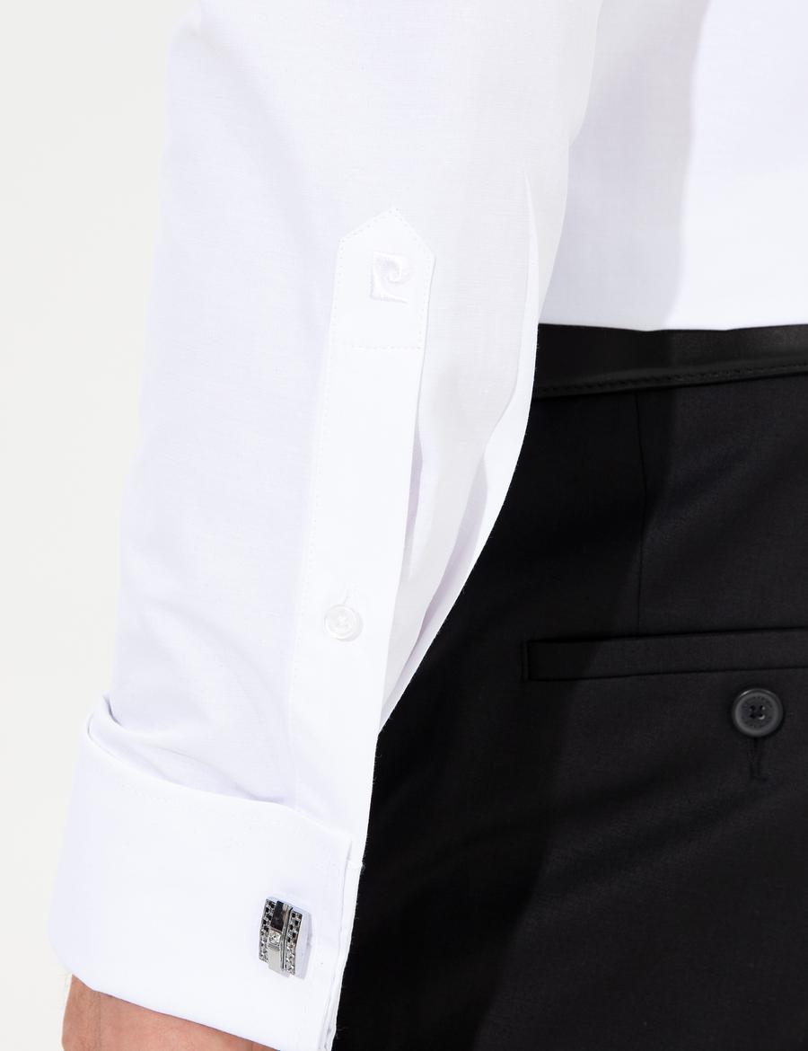 Beyaz Slim Fit Uzun Kollu Basic Gömlek