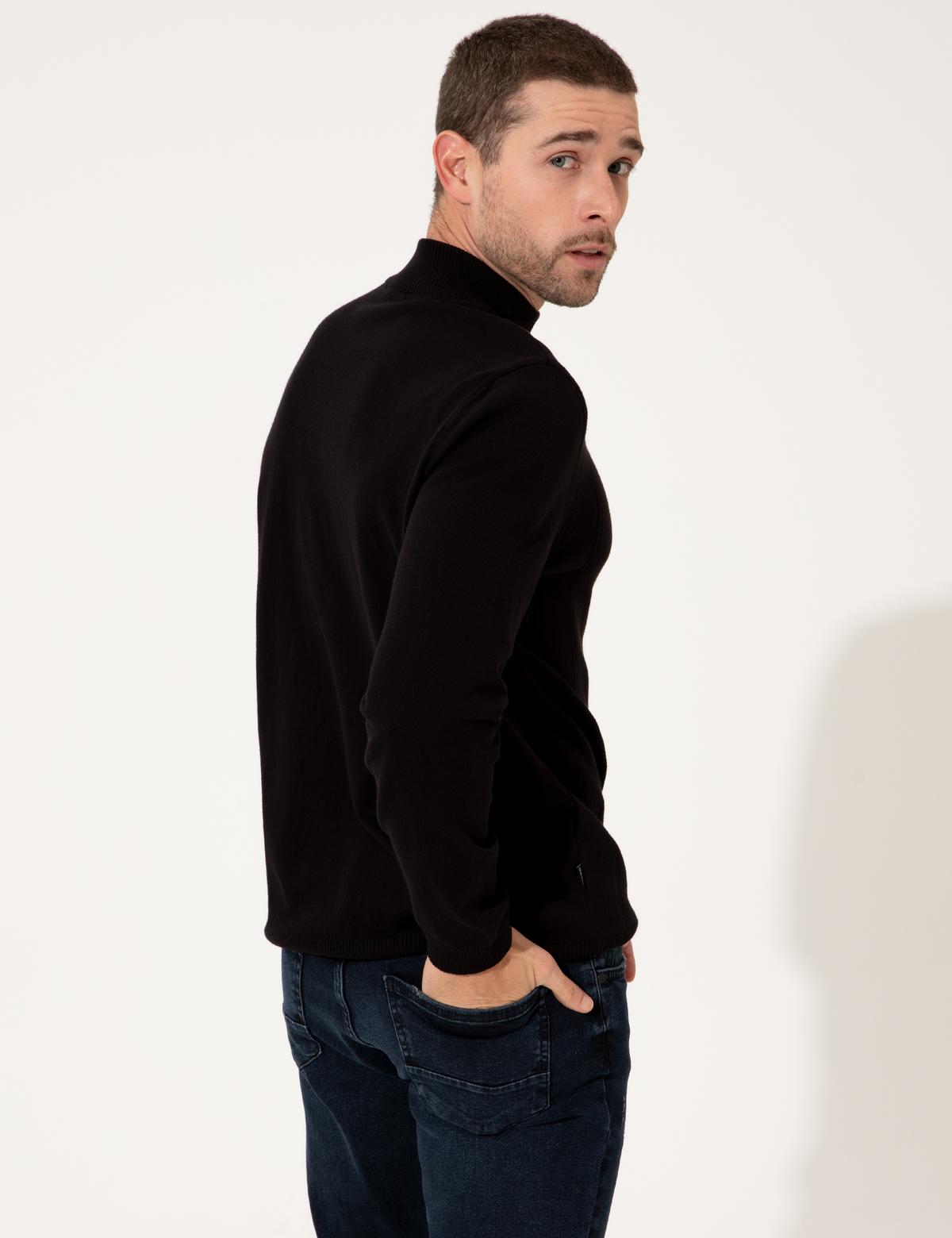 Siyah Slim Fit Kazak - 50257071093