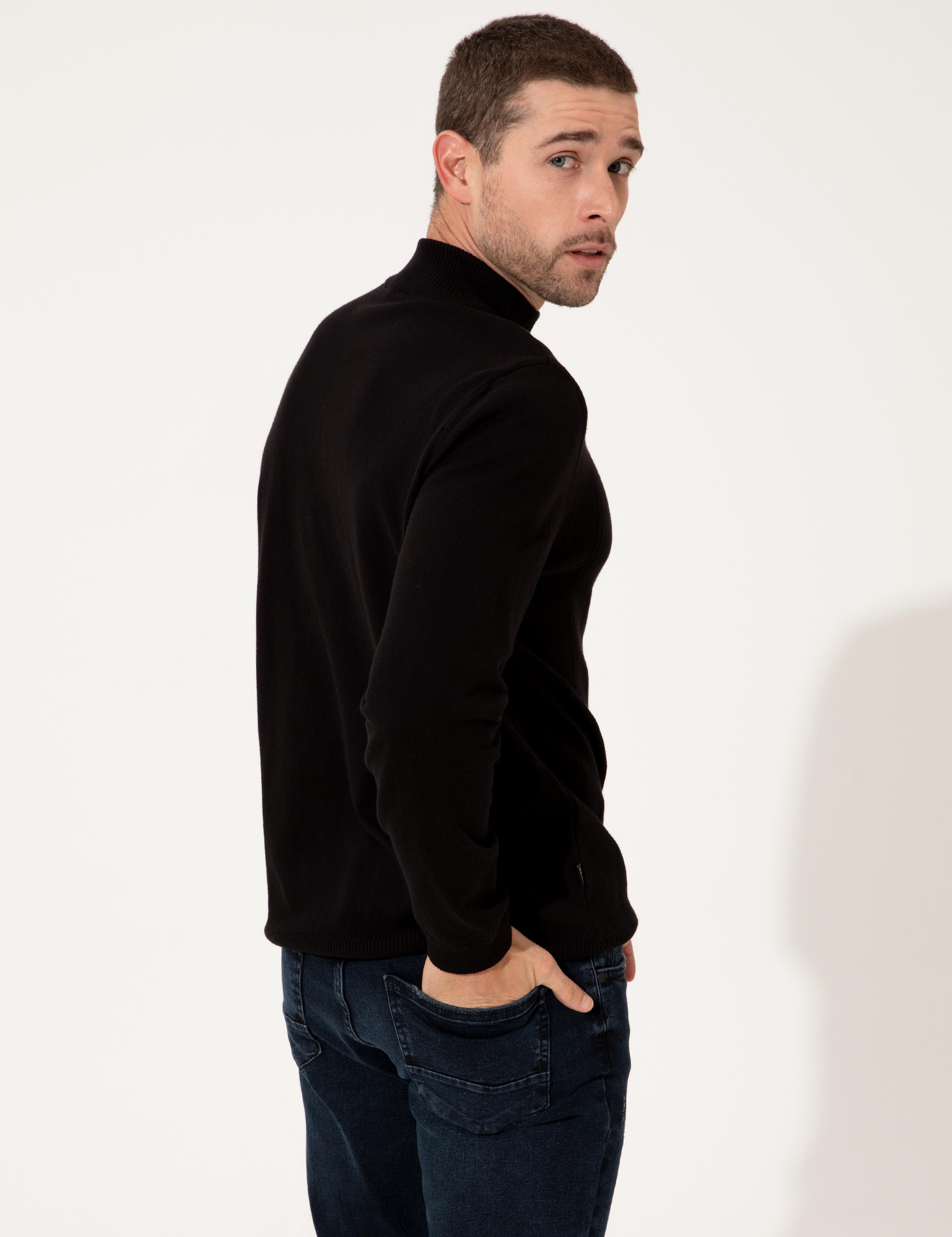 Siyah Slim Fit Kazak