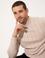 Bej Melanj Slim Fit Yarım Balıkçı Yaka Triko Kazak