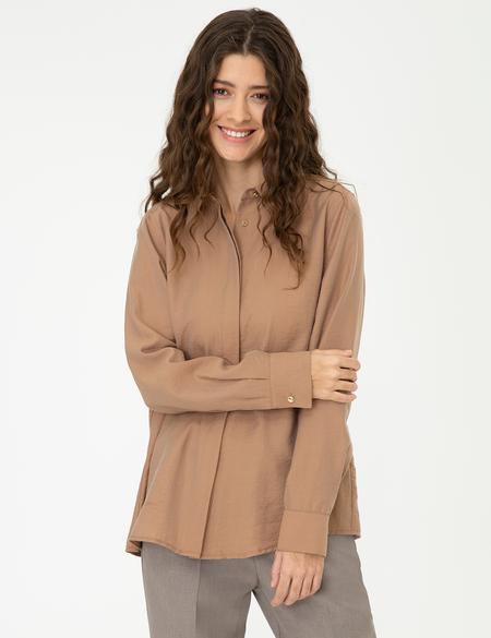 Camel Comfort Fit Uzun Kollu Gömlek - 50244966005