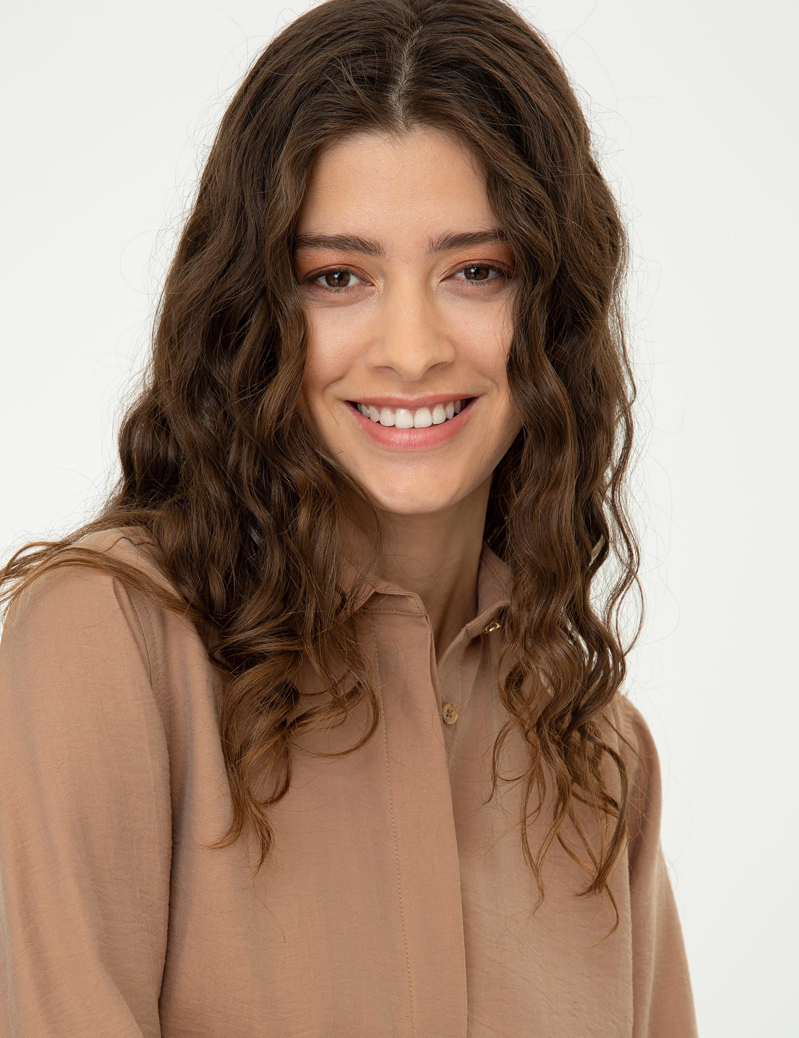 Camel Comfort Fit Uzun Kollu Gömlek