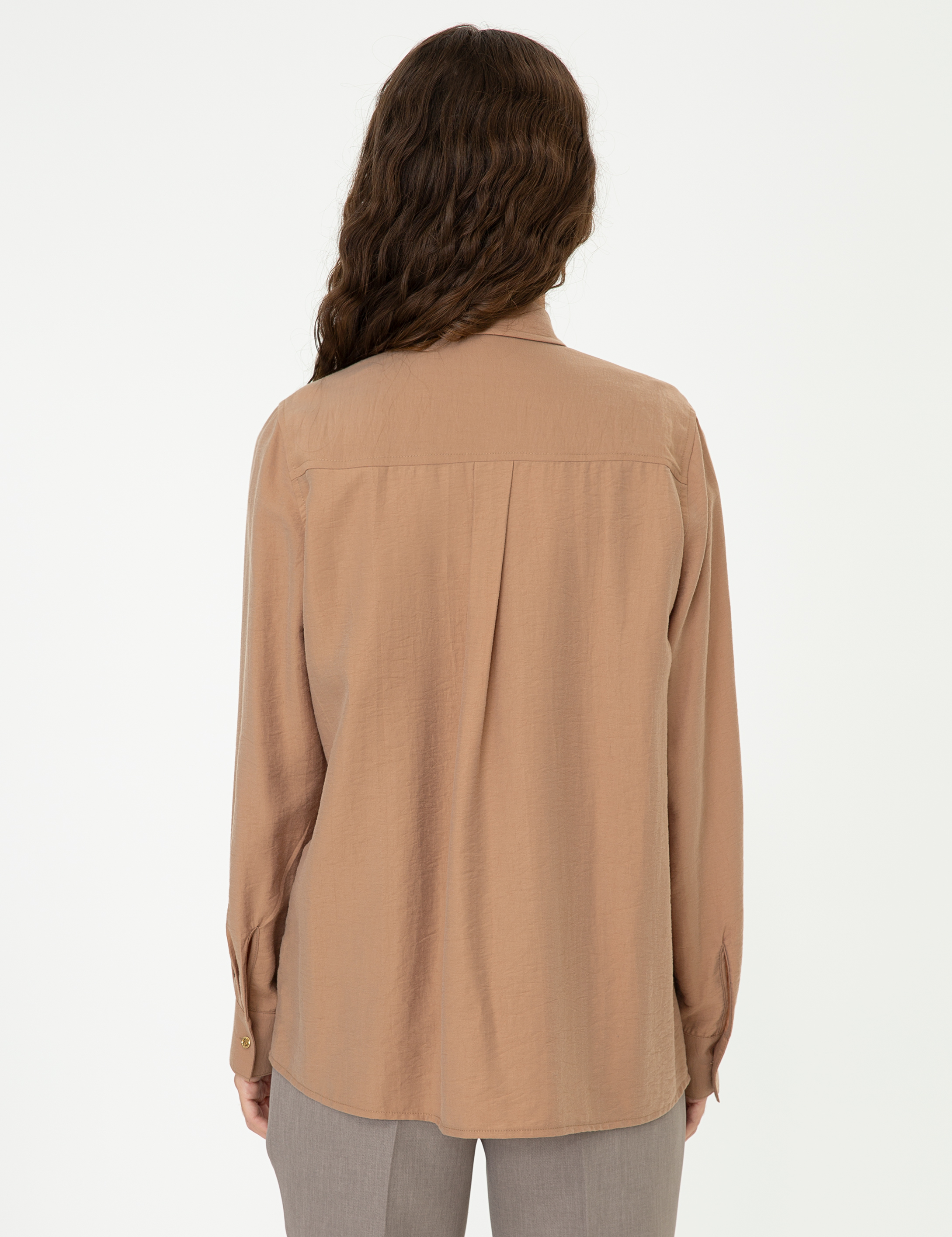 Camel Comfort Fit Uzun Kollu Gömlek - Image 4