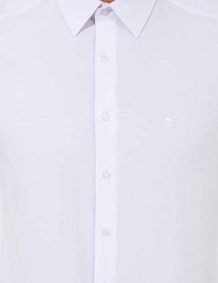 Beyaz Slim Fit Uzun Kollu Basic Gömlek - 50251168026