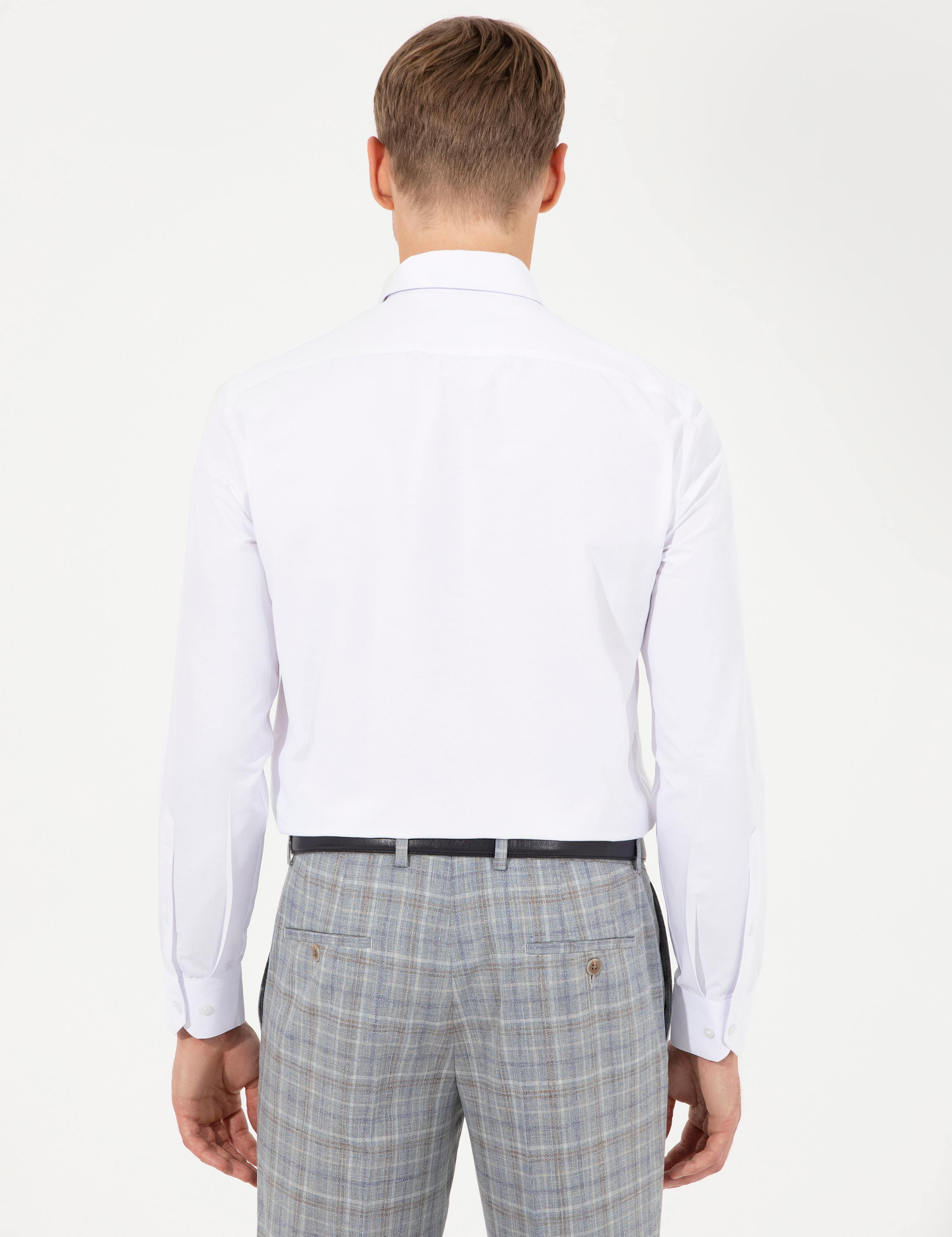 Beyaz Slim Fit Uzun Kollu Basic Gömlek