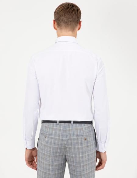 Beyaz Slim Fit Uzun Kollu Basic Gömlek - 50251168026