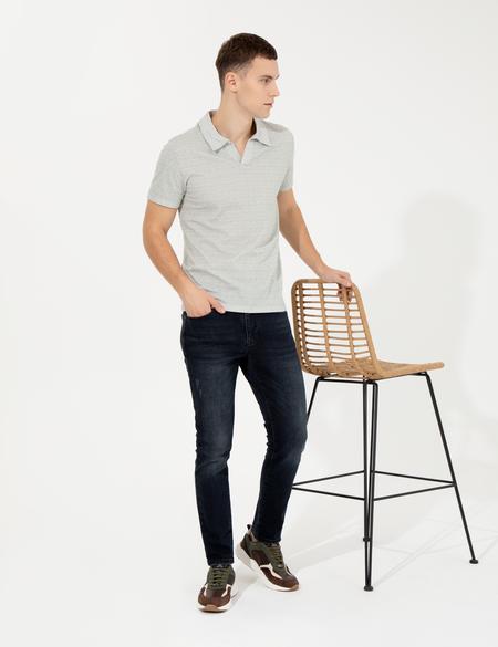 Açık Yeşil Baskılı Polo Yaka Tişört - 50249696048