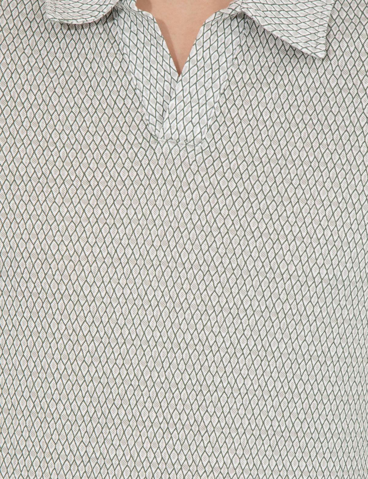 Açık Yeşil Baskılı Polo Yaka Tişört - 50249696048