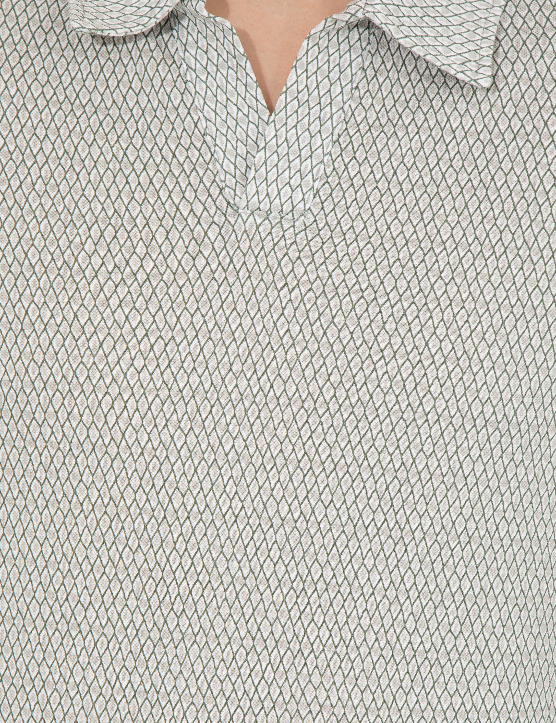 Açık Yeşil Baskılı Polo Yaka Tişört - Image 6