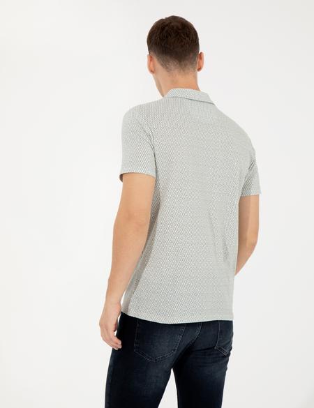 Açık Yeşil Baskılı Polo Yaka Tişört - 50249696048