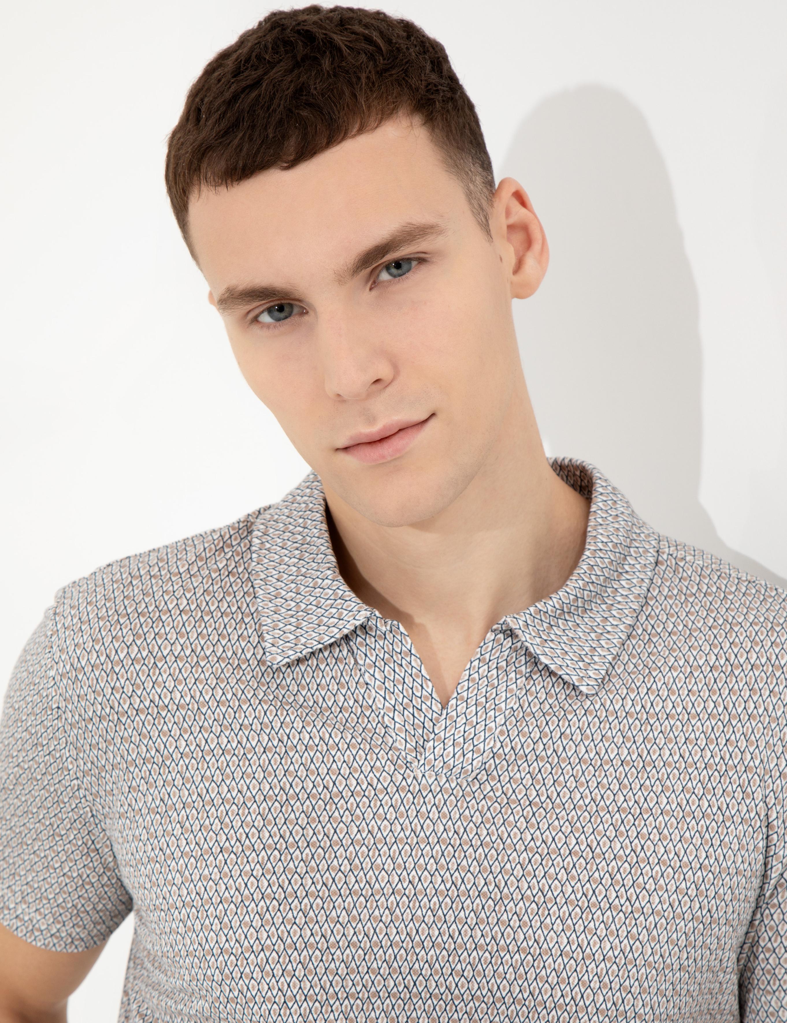 Coral Baskılı Polo Yaka Tişört