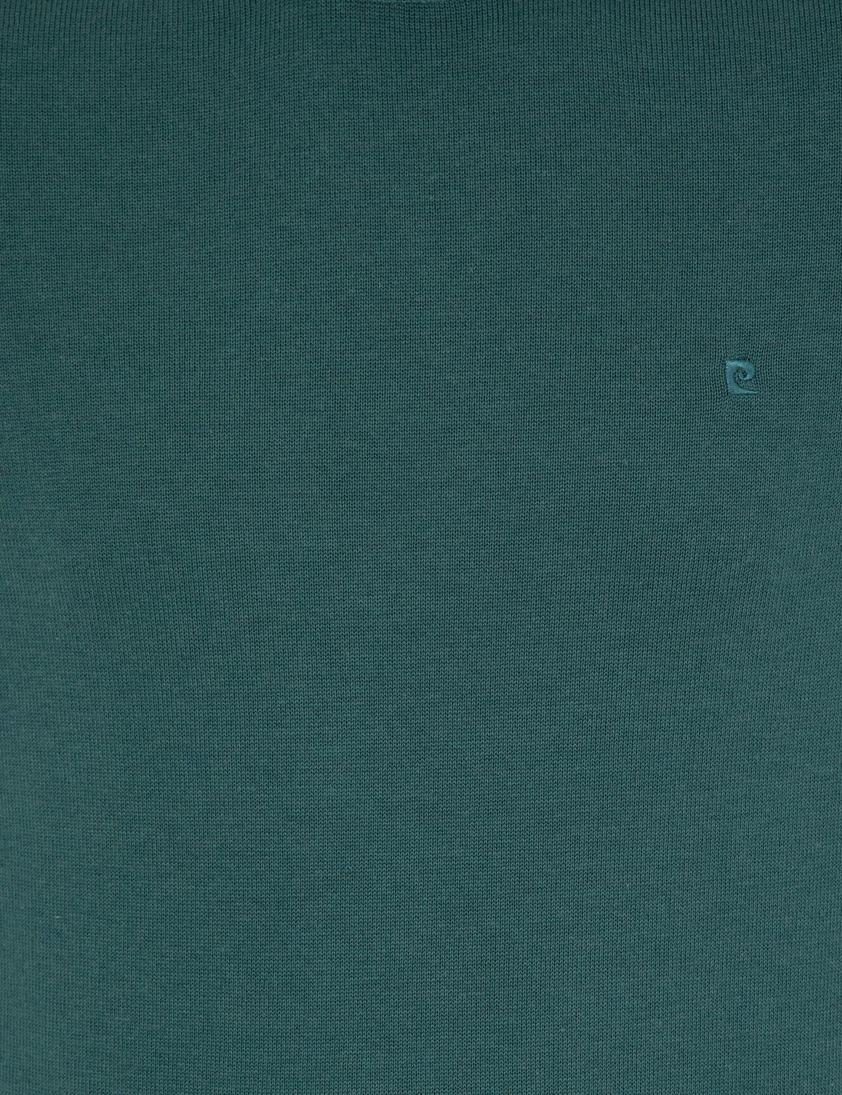 Yeşil Slim Fit Yarım Balıkçı Yaka Basic Triko Kazak - 50256965056