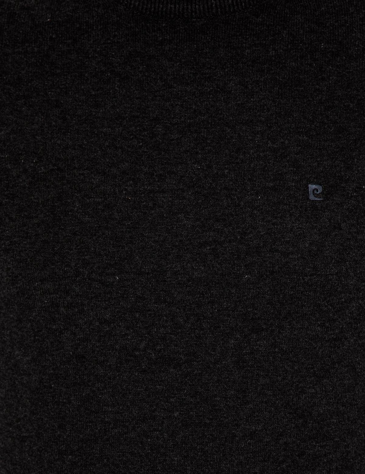 Antrasit Melanj Slim Fit Yarım Balıkçı Yaka Basic Triko Kazak - 50256965070