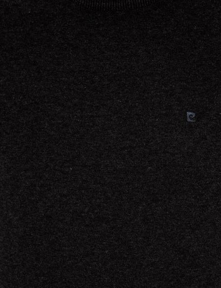 Antrasit Melanj Slim Fit Yarım Balıkçı Yaka Basic Triko Kazak - 50256965070