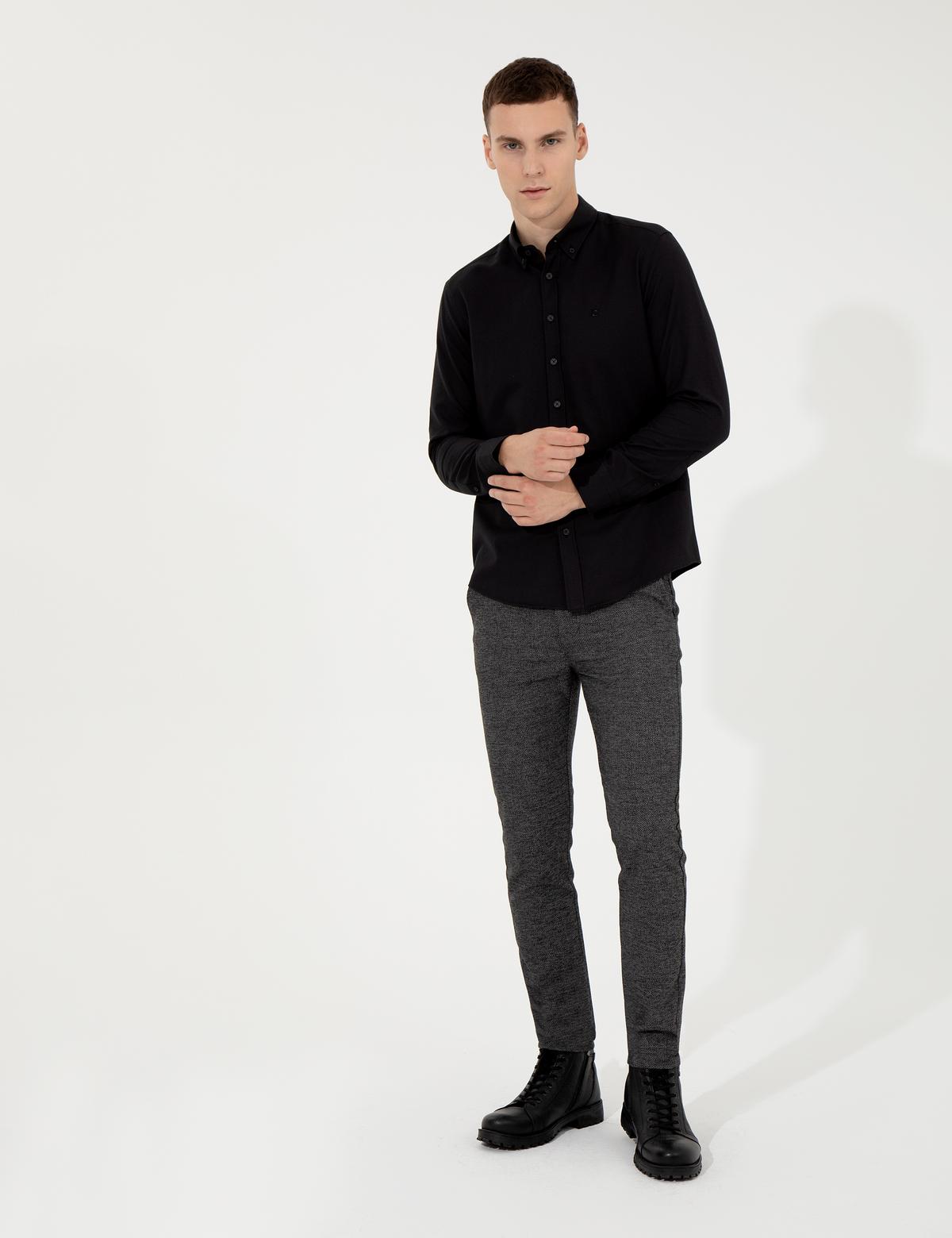 Siyah Slim Fit Oxford Gömlek - 50258968008