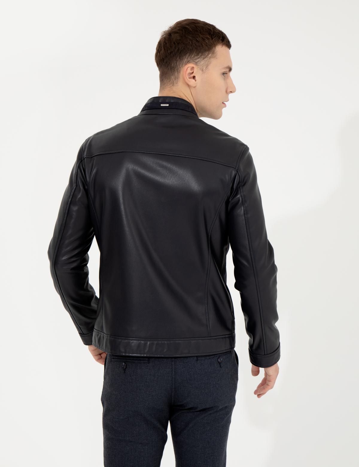 Lacivert Deri Ceket - 50262432011