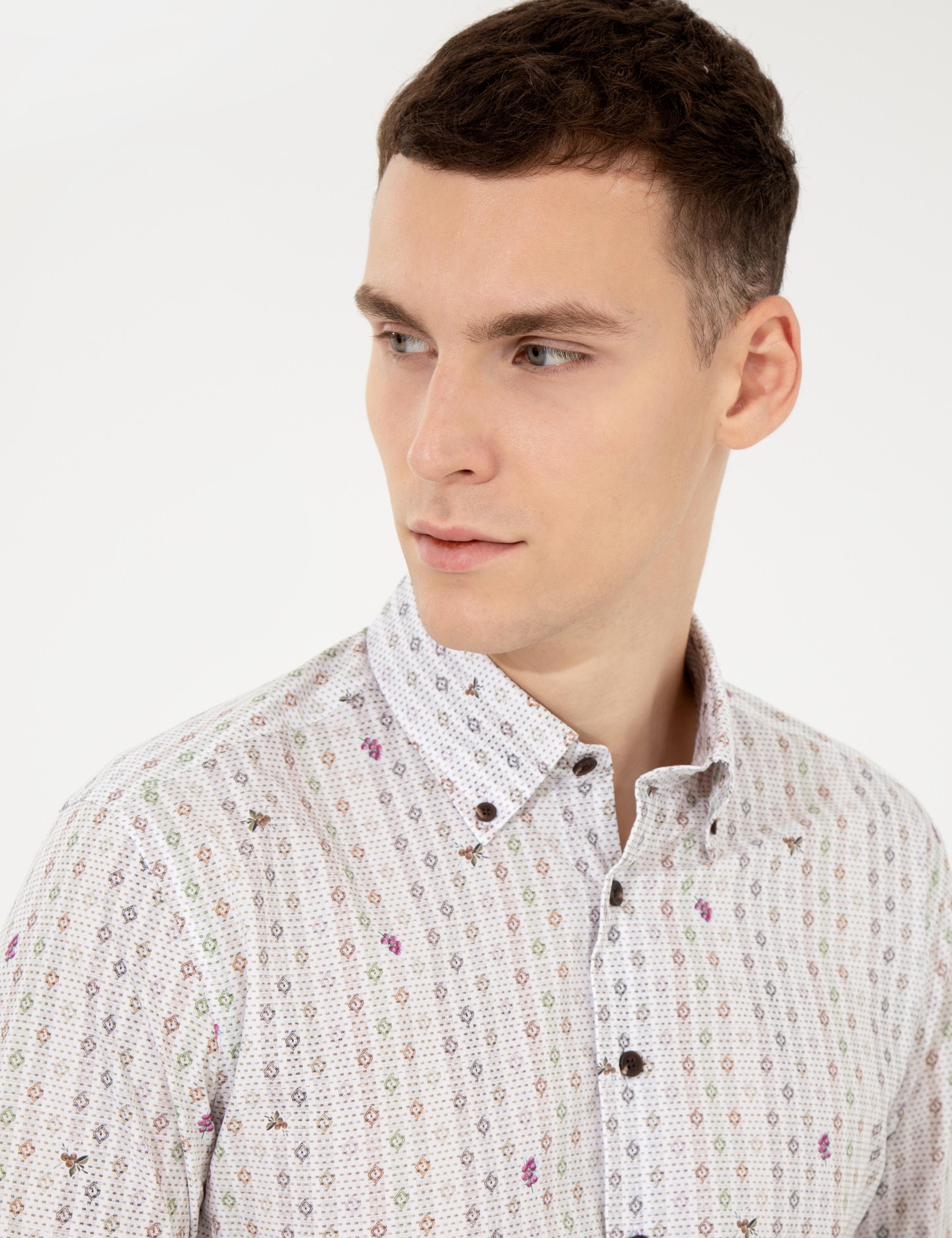 Açık Kahverengi Slim Fit Uzun Kollu Gömlek