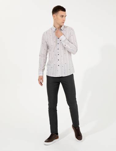 Açık Kahverengi Slim Fit Uzun Kollu Gömlek