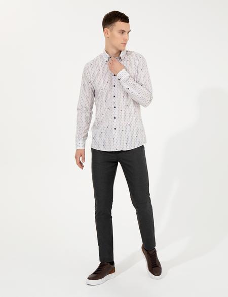 Açık Kahverengi Slim Fit Uzun Kollu Gömlek - 50259510009