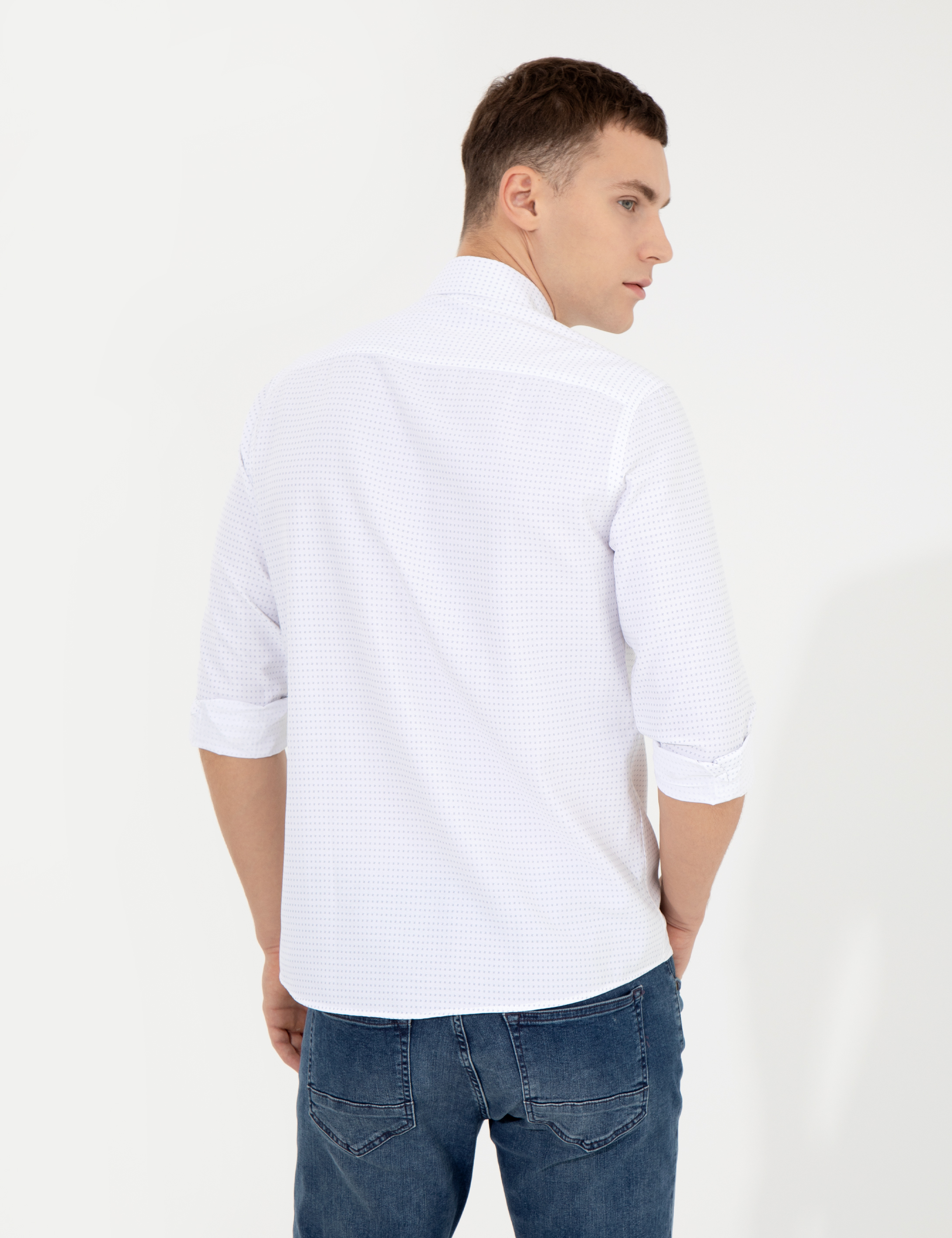 Antrasit Slim Fit Uzun Kollu Gömlek - Image 5