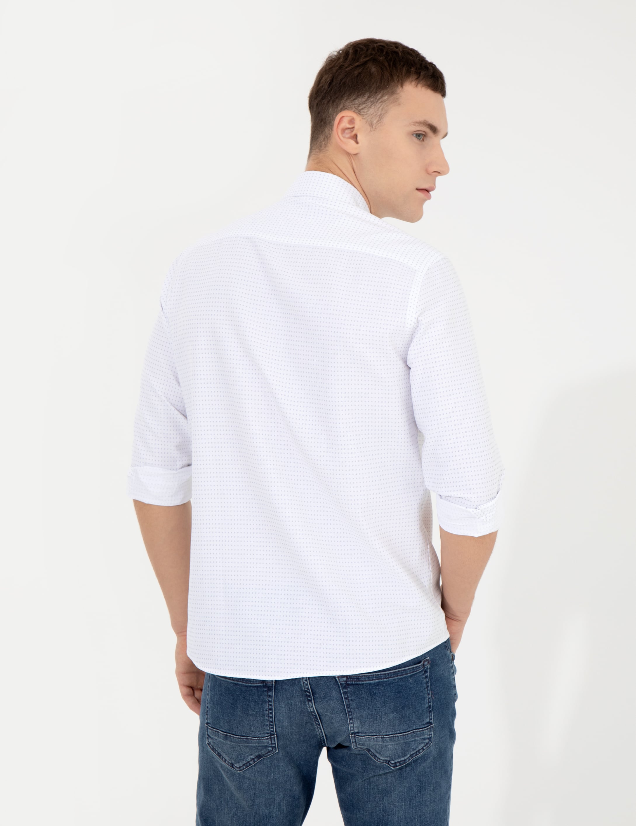 Antrasit Slim Fit Uzun Kollu Gömlek