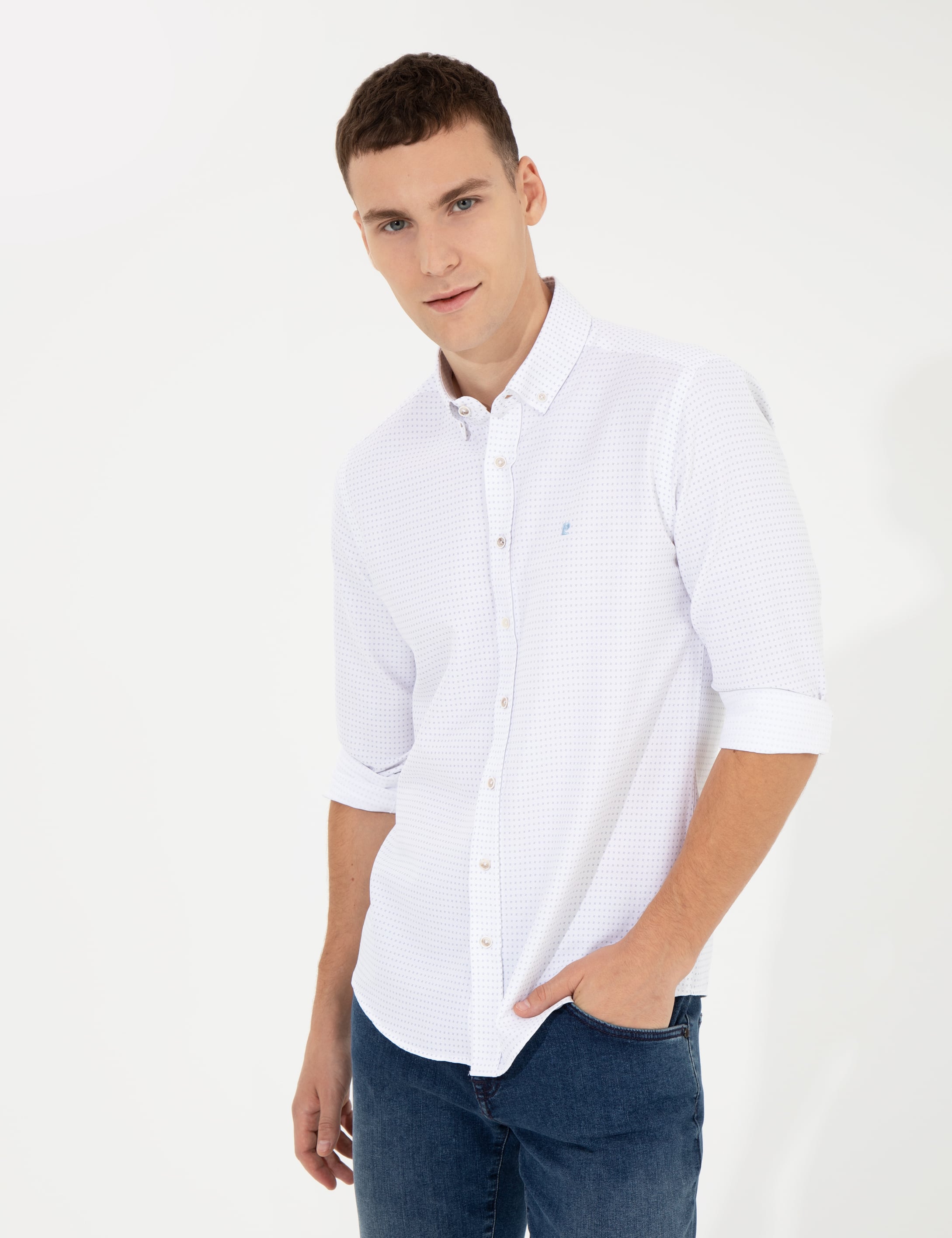 Antrasit Slim Fit Uzun Kollu Gömlek - Image 2