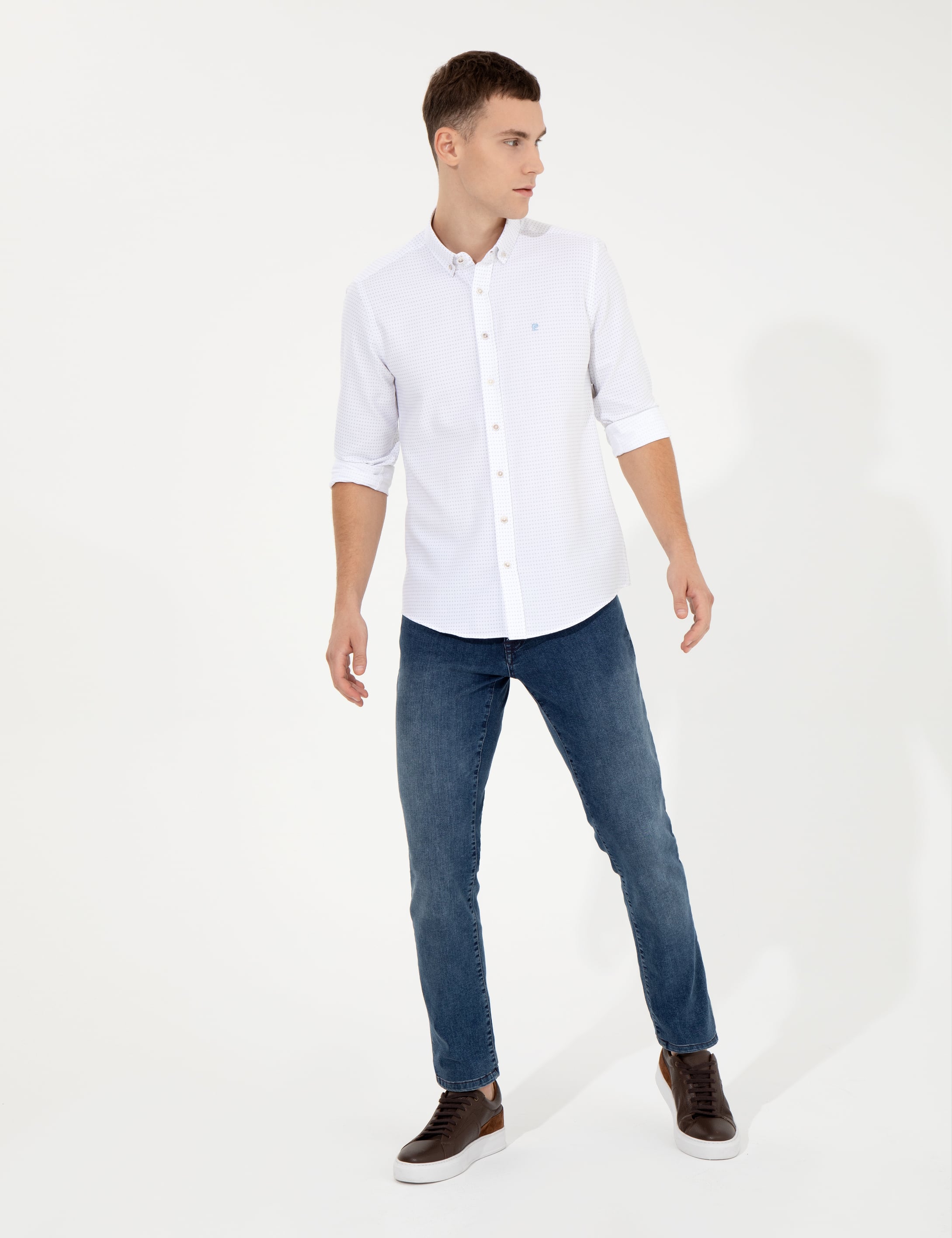 Antrasit Slim Fit Uzun Kollu Gömlek
