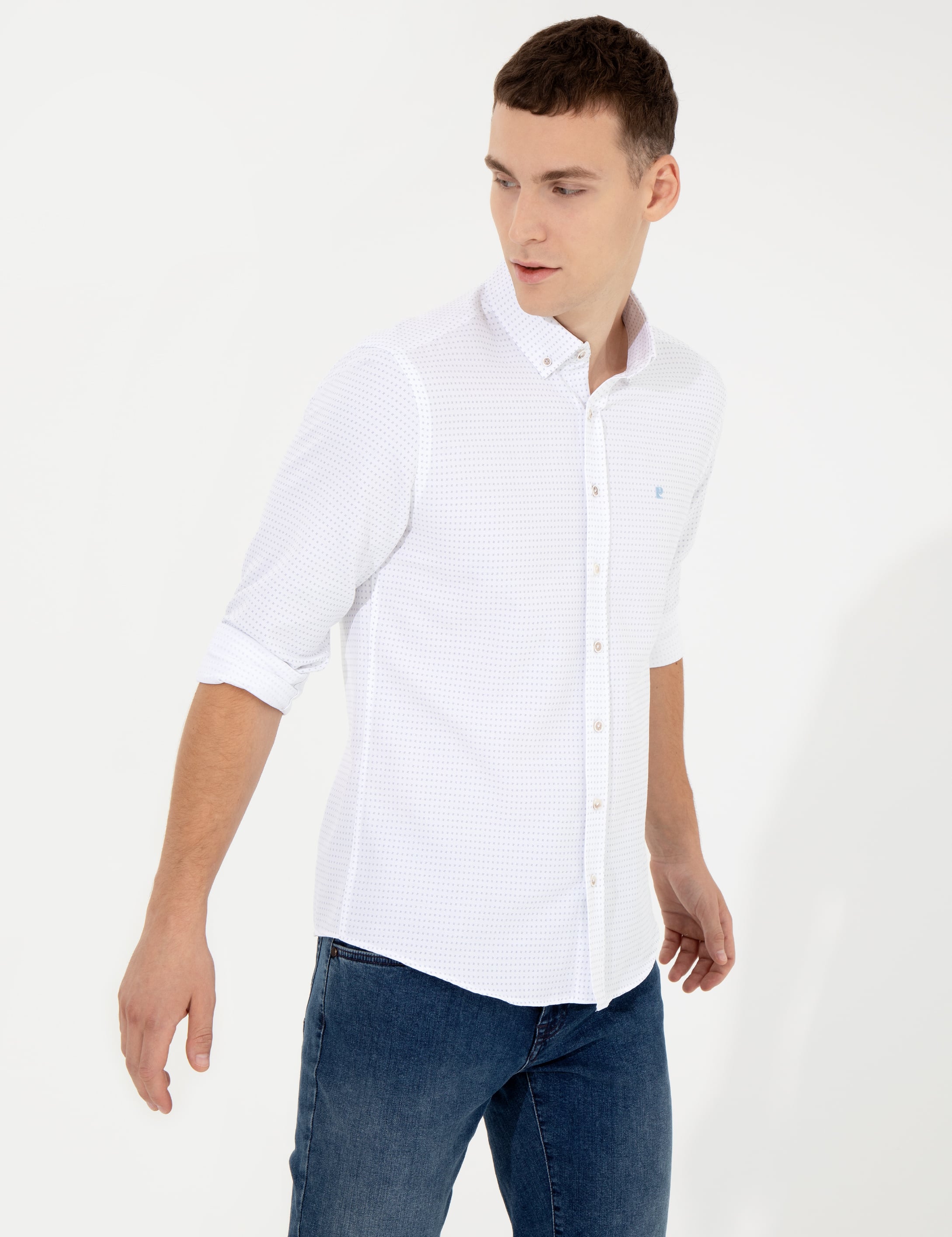 Antrasit Slim Fit Uzun Kollu Gömlek - Image 3