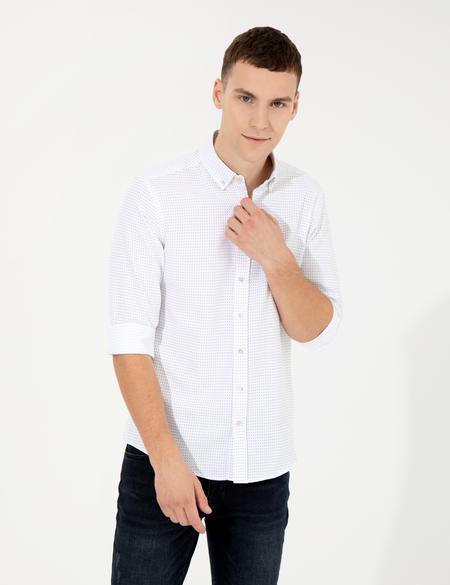 Haki Slim Fit Uzun Kollu Gömlek - 50255249032