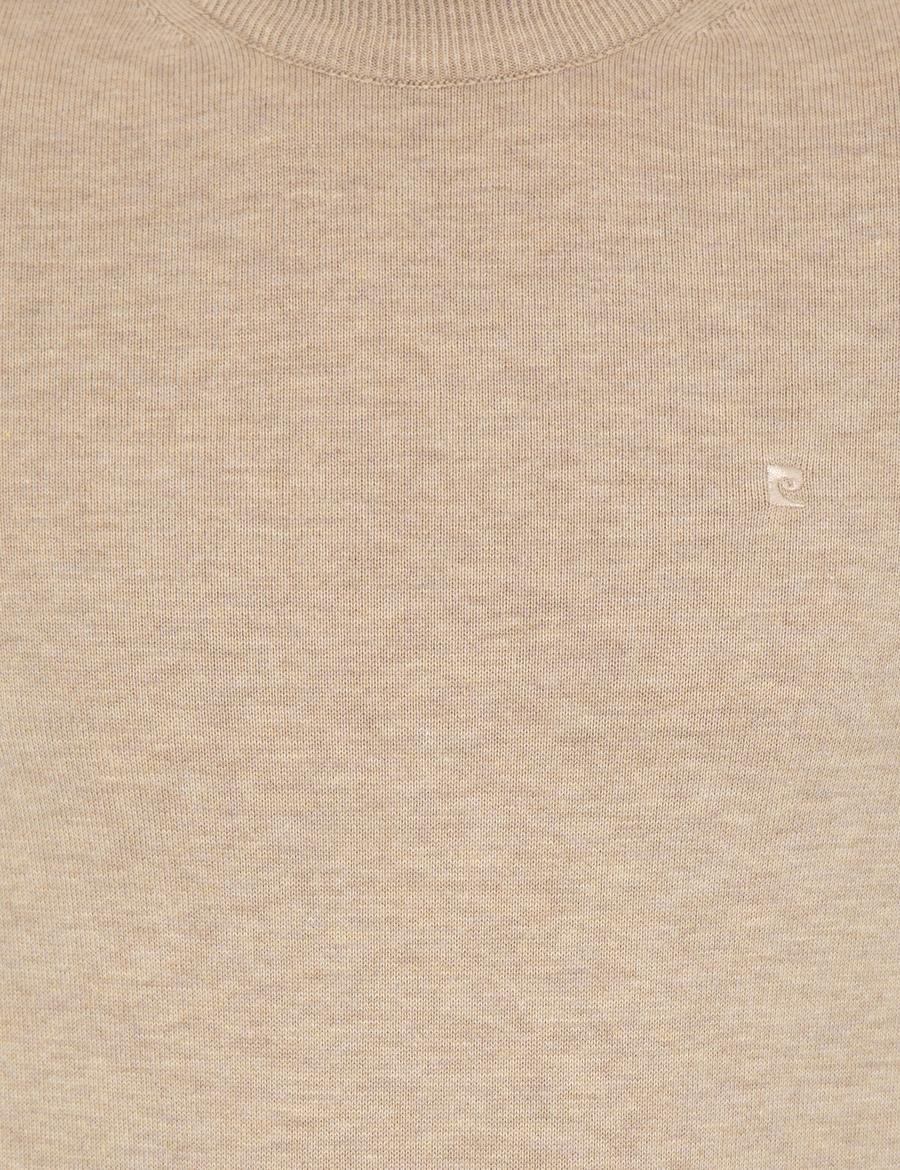 Taş Melanj Slim Fit Çeyrek Yaka Basic Triko Kazak