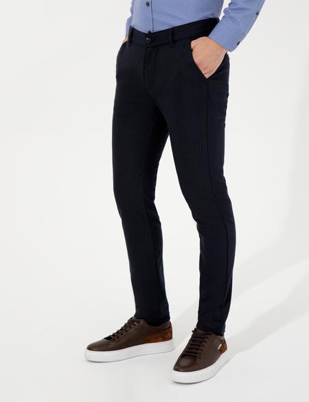 Lacivert Slim Fit Kanvas Pantolon - 50263189104