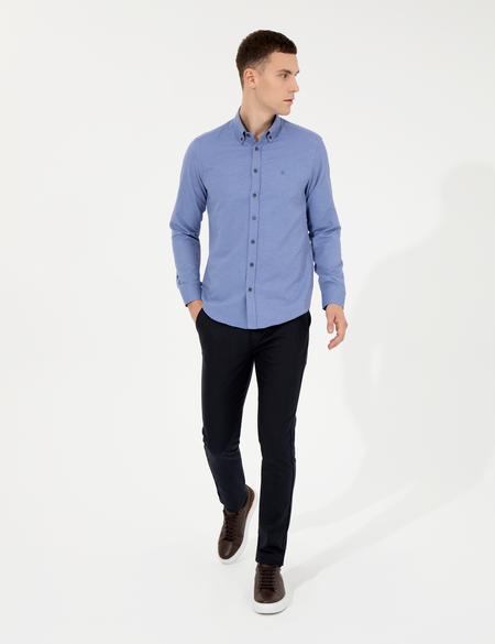 Lacivert Slim Fit Kanvas Pantolon - 50263189104