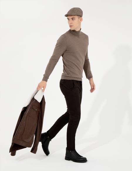 Kahverengi Slim Fit Chino Pantolon - 50263473097
