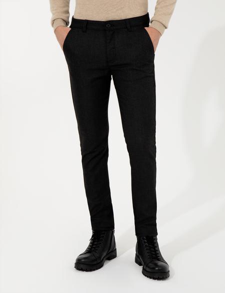 Siyah Slim Fit Kanvas Pantolon - 50263473048