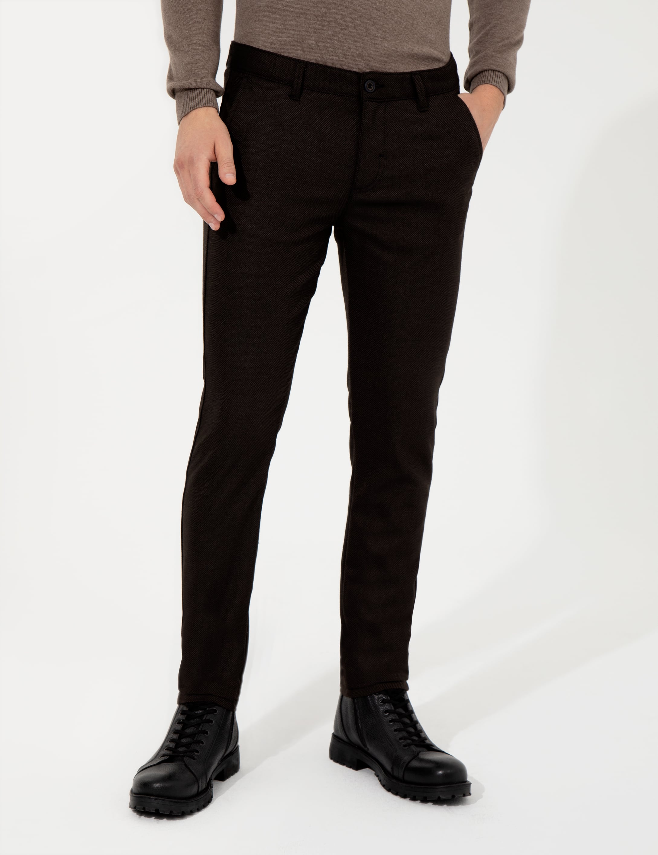 Kahverengi Slim Fit Chino Pantolon