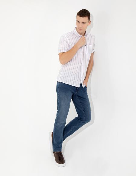 Bej Regular Fit Kısa Kollu Gömlek - 50252475007