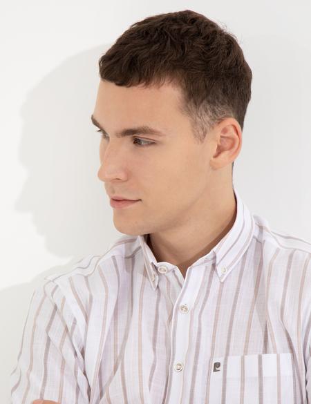 Bej Regular Fit Kısa Kollu Gömlek - 50252475007